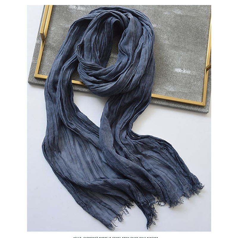 Men's Active Rectangle Scarf - Solid Colored Scarves Classic Winter Scarf Tassel Edge Soft Warm Scarf2