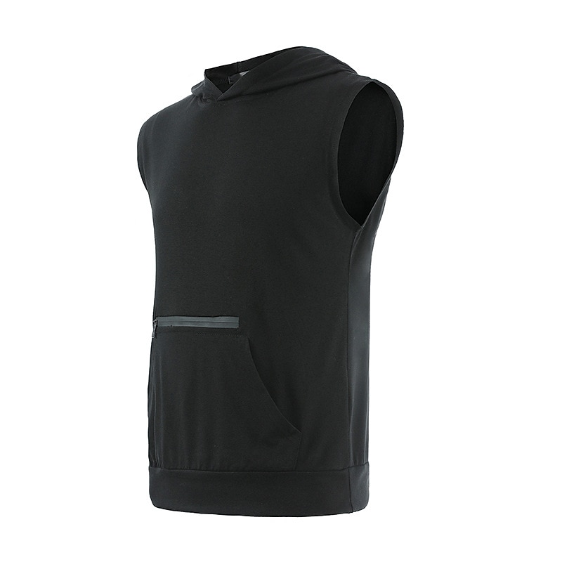 Men's Tank Top Vest Top Undershirt Sleeveless Hooded Summer Plain Fashion Classic Casual Zipper Pocket Vacation Sport Daily Black Wine Light Grey Top Tee for Men4