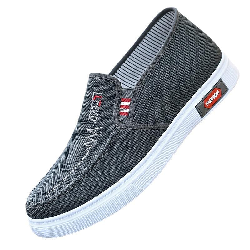 Men's Casual Blue Canvas Slip-On Sneakers with White Rubber Sole for Comfortable Everyday Wear4