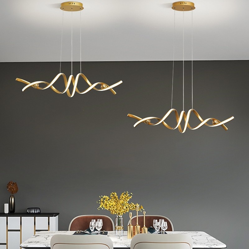 LED Pendant Light Circle Round Line Design 100cm Aluminum Island Light for Dining Room Bedroom Pendant Lamps 110-240V ONLY DIMMABLE WITH REMOTE CONTROL3