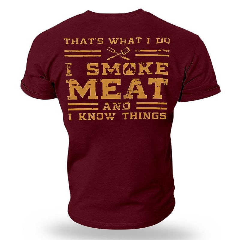 Men's Graphic Prints Funny Letter Print T Shirt Graphic Tee Cotton Short Sleeves Graphic Shirt Wine Black Navy Blue Comfortable Tee Vacation Street Fashion Designer Clothing