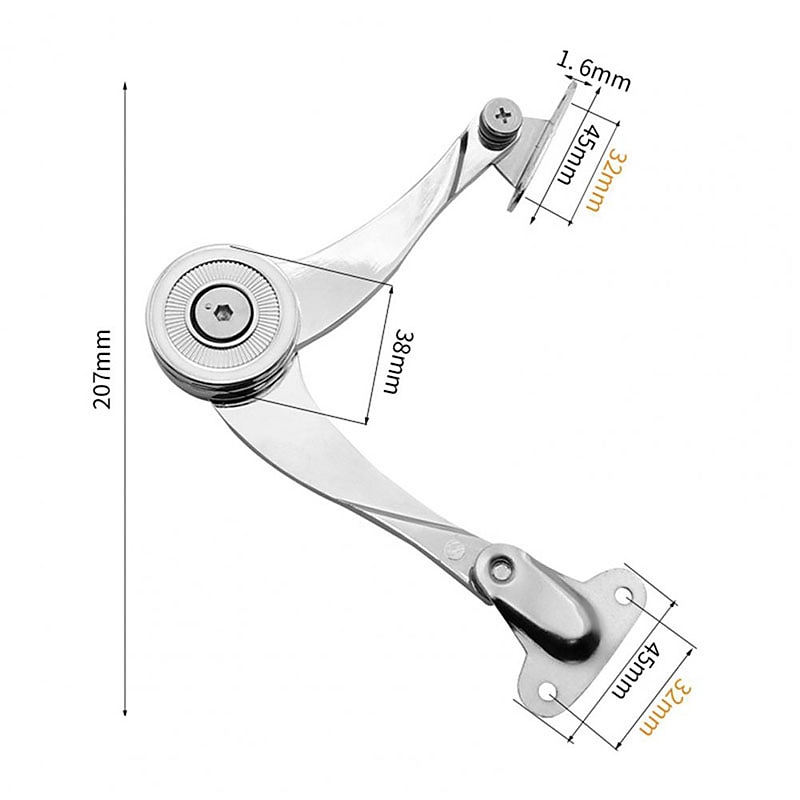 2Pcs Hydraulic Randomly Stop Hinges Kitchen Cabinet Door Adjustable Polish Hinge Furniture Lift Up Flap Stay Support Hardware4