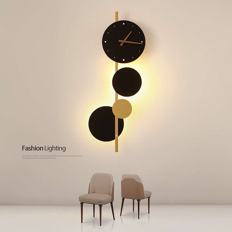 LED Wall Lights Clock Design Circle Design Dimmable 71cm Creative Aisle Bedroom Living Room Background Wall Decoration Wall Sconce Lighting 110-240V2