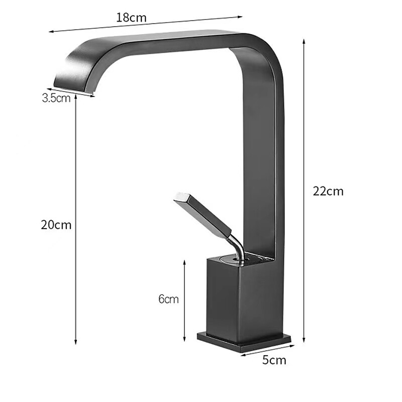 Waterfall Bathroom Sink Mixer Faucet, Monobloc Basin Taps Single Handle Wash Basin Faucets with Hot and Cold Hose Vessel Water Brass Tap Deck Mounted4