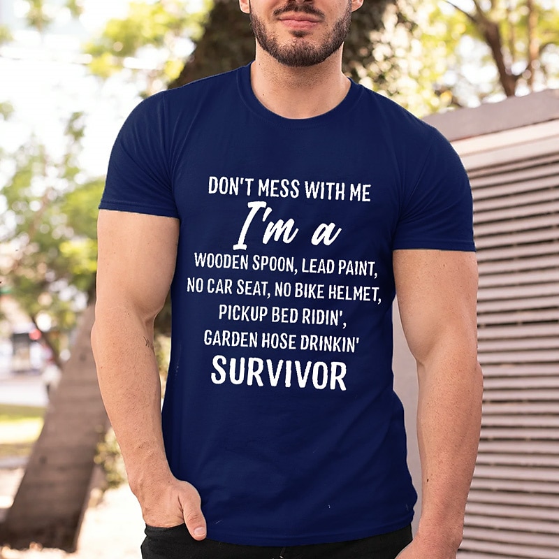 Men's Letter Graphic Prints T Shirt Graphic Tee Cotton Short Sleeves Graphic Shirt Black Wine Navy Blue Comfortable Tee Vacation Street Fashion Designer Clothing4