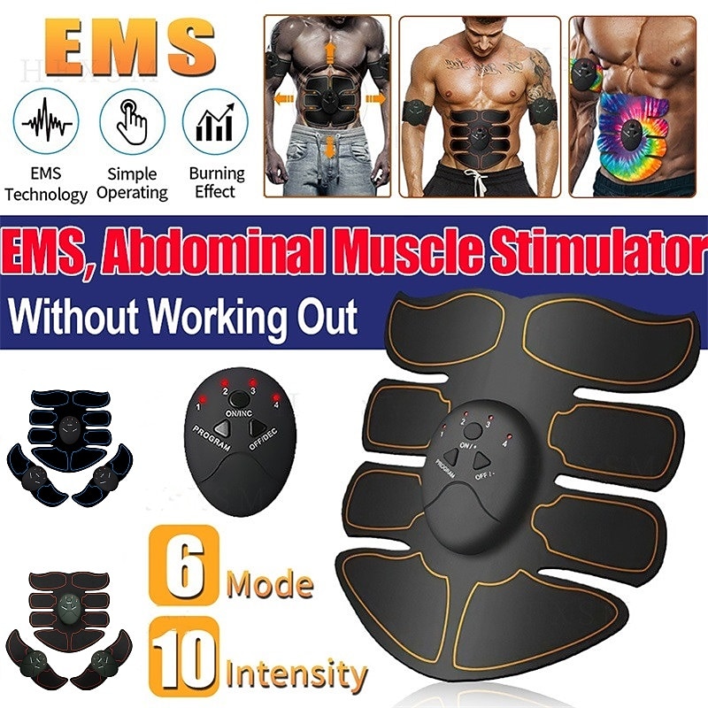 EMS Electric Muscle Stimulator Home Gym Equiment Fitness Massage Shoulder Leg Arm Abdominal Trainer Body Massager(Battery not include)