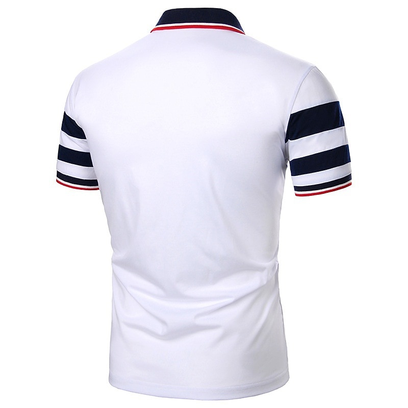 Men's Polo Shirt Golf Shirt Casual Holiday Classic Short Sleeve Fashion Basic Color Block Button Summer Regular Fit Black White Dark Red Dark Navy Gray Polo Shirt3