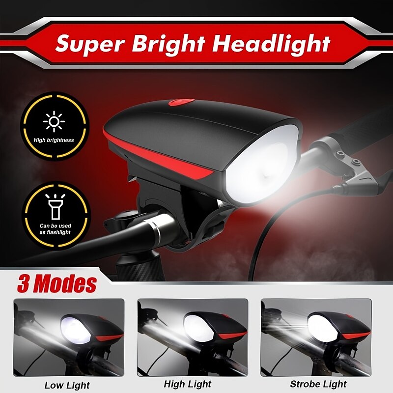 Bike Beadlight USB Charging Night Riding Bright LED Highlighting Headlight Riding Equipment Accessories2