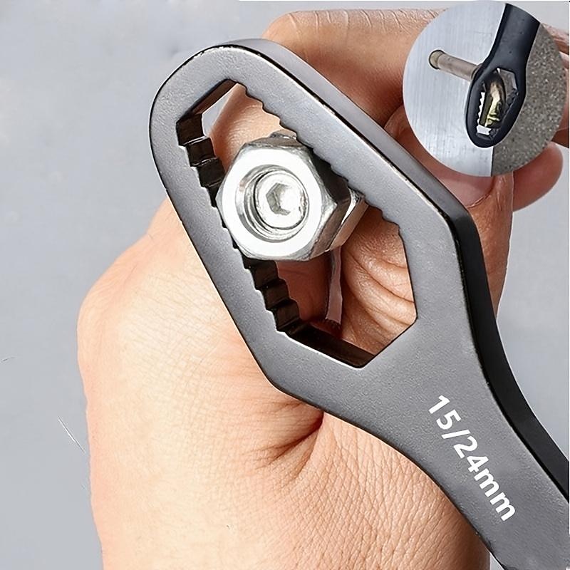 1PC 3-24mm Multifunctional Double Head Wrench, Household Tools Universal Self-tightening Adjustable Special-shaped Wrench Portable Hand Tools4