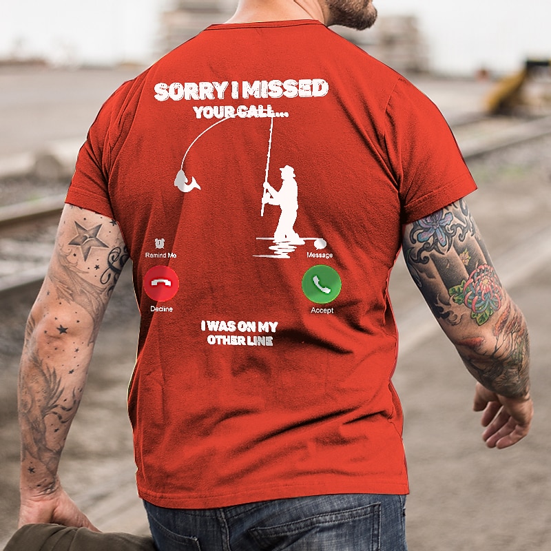 Men's Catus Fishing T Shirt Graphic Tee 100% Cotton Short Sleeve Graphic Shirt Apricot Black Red Comfortable Tee Vacation Daily Wear Fashion Designer Clothing4