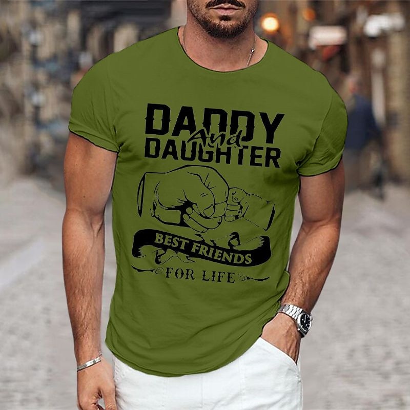 Men's Graphic Prints Daddy Family T Shirt Graphic Tee Cotton Short Sleeves Graphic Shirt Black White Yellow Comfortable Tee Vacation Street Fashion Designer Clothing3