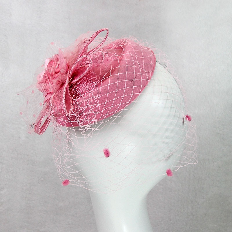 Fascinators Kentucky Derby Hat Headwear Headpiece Net Veil Hat Wedding Ladies Day Cocktail Royal Astcot With Cap Floral Headpiece Headwear2