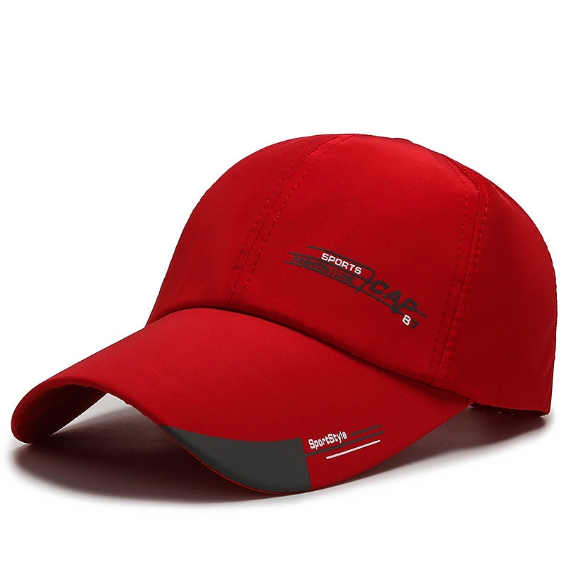 Men's Baseball Cap Black Red Polyester Pure Color Simple Outdoor Outdoor Dailywear Letter Windproof Breathable Ultraviolet Resistant Sports4