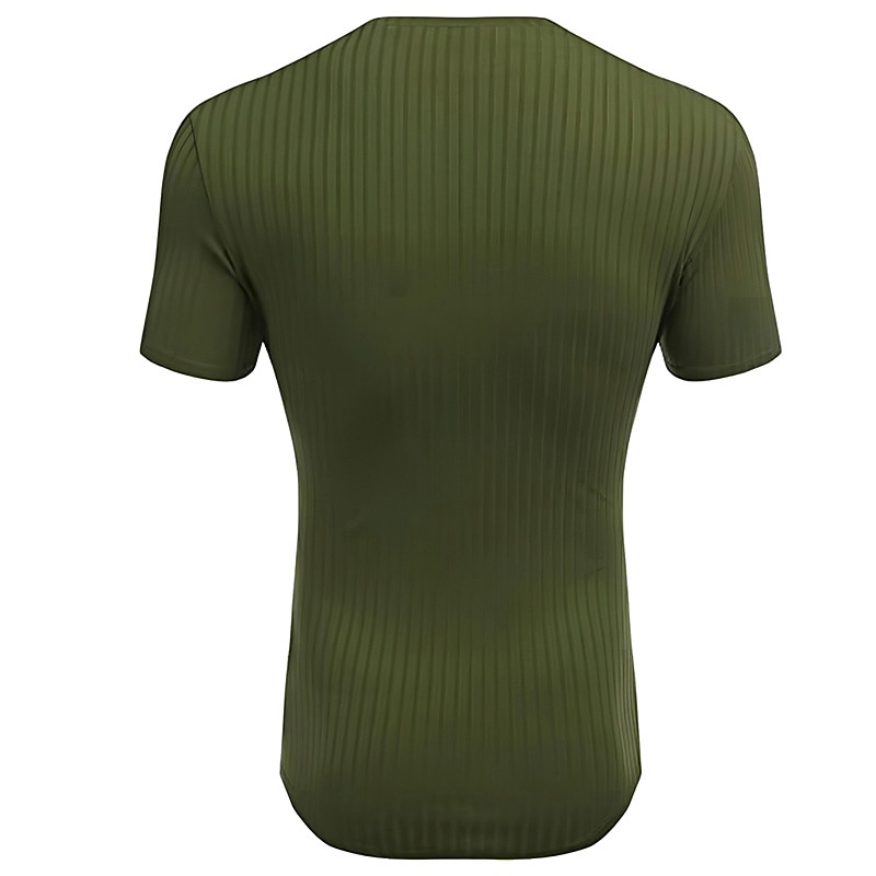 Men's T Shirt Cool Shirt Short Sleeves Crew Neck Summer Striped Designer Basic Modern Contemporary Vacation Street Going out Black White Wine Top Tee for Men3