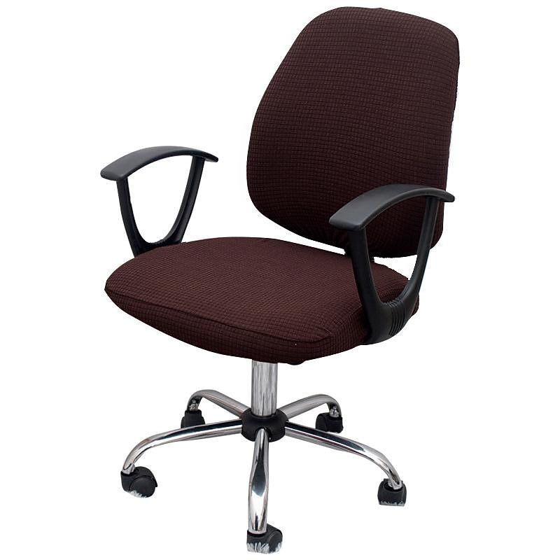 Waterproof Computer Office Chair Cover Stretch Rotating Gaming Seat Slipcover Elastic  Polar Fleece Black Solid Color Soft Durable Washable4