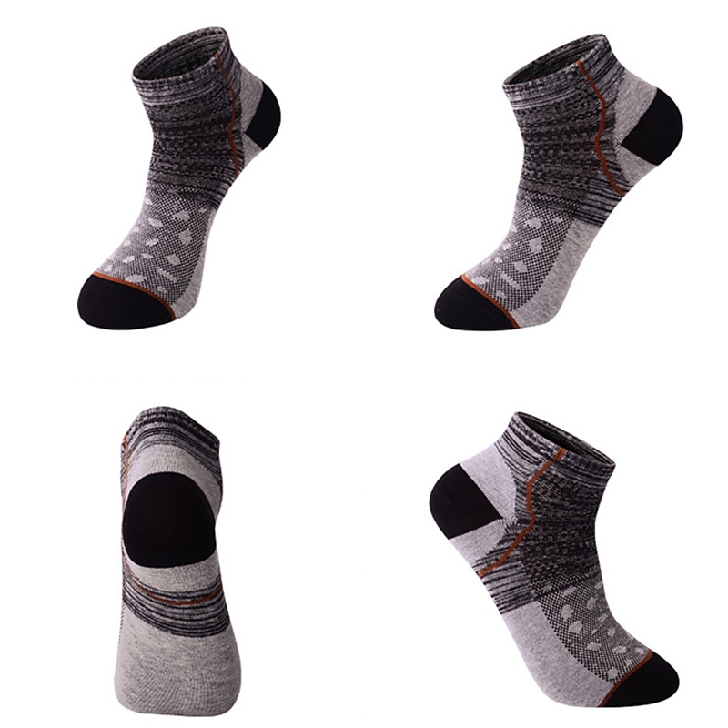 Men's 5 Pairs Ankle Socks Sneaker Socks Low Cut Socks Blue Light Grey Color Color Block Sports & Outdoor Casual Daily Medium Summer Stylish Classic4