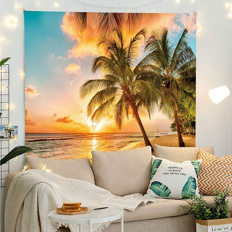 Beach Hanging Tapestry Wall Art Large Tapestry Mural Decor Photograph Backdrop Blanket Curtain Home Bedroom Living Room Decoration3