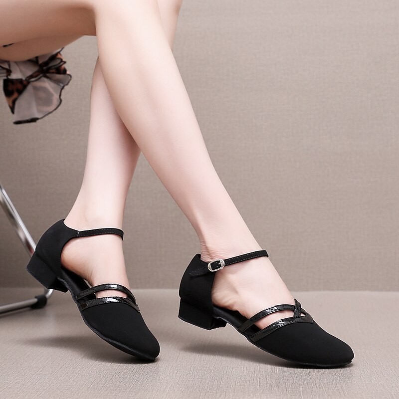 Girls' Black Dance Shoes with Adjustable Straps - Comfortable Performance Shoes for Ballet, Jazz, and Modern Dance2