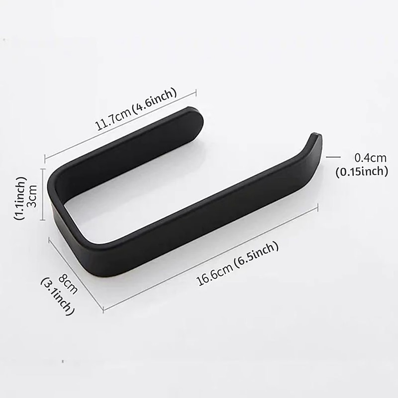 Acrylic Toilet Paper Holder Self Adhesive Tissue Rack Wall Mounted Bathroom Kitchen Roll Hook Modern Black Hanger4