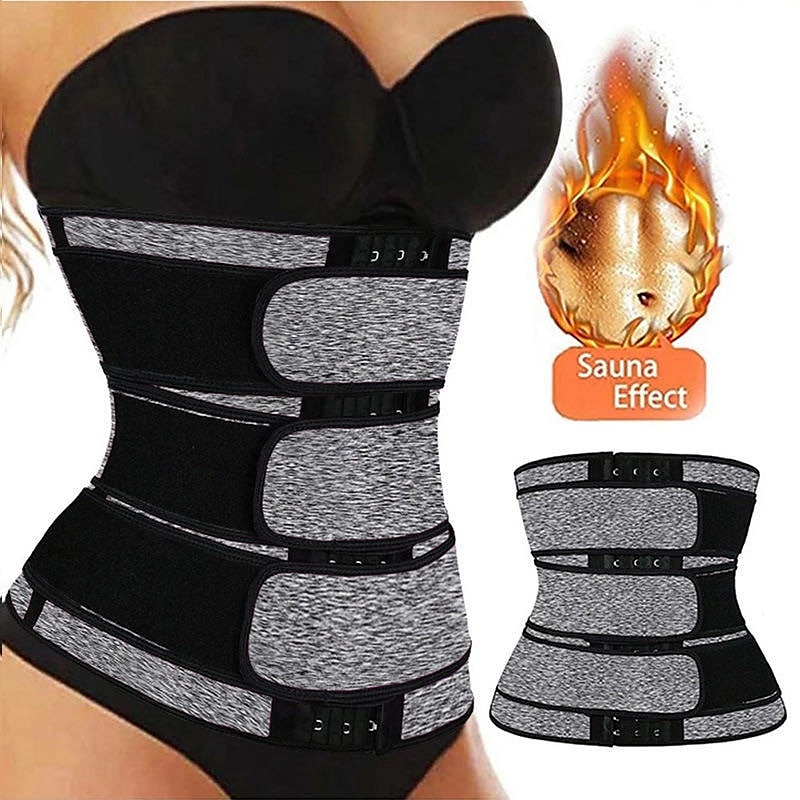 Body Shaper Sweat Waist Trimmer Sauna Belt Sports Neoprene Yoga Gym Workout Pilates Adjustable Durable Weight Loss Tummy Fat Burner Hot Sweat For Women Home Outfits