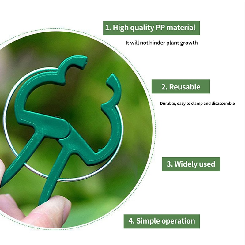 20pcs Plant Support Clips Flower and Vine Garden Tomato Plant Support Clips for Supporting Stems Vines Grow Upright Climbing4