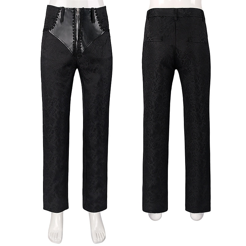 Punk & Gothic Medieval Steampunk Pants Trousers Vampire Jacquard Fancy Dress Men's Steampunk Masquerade Casual Daily Adults' Pants