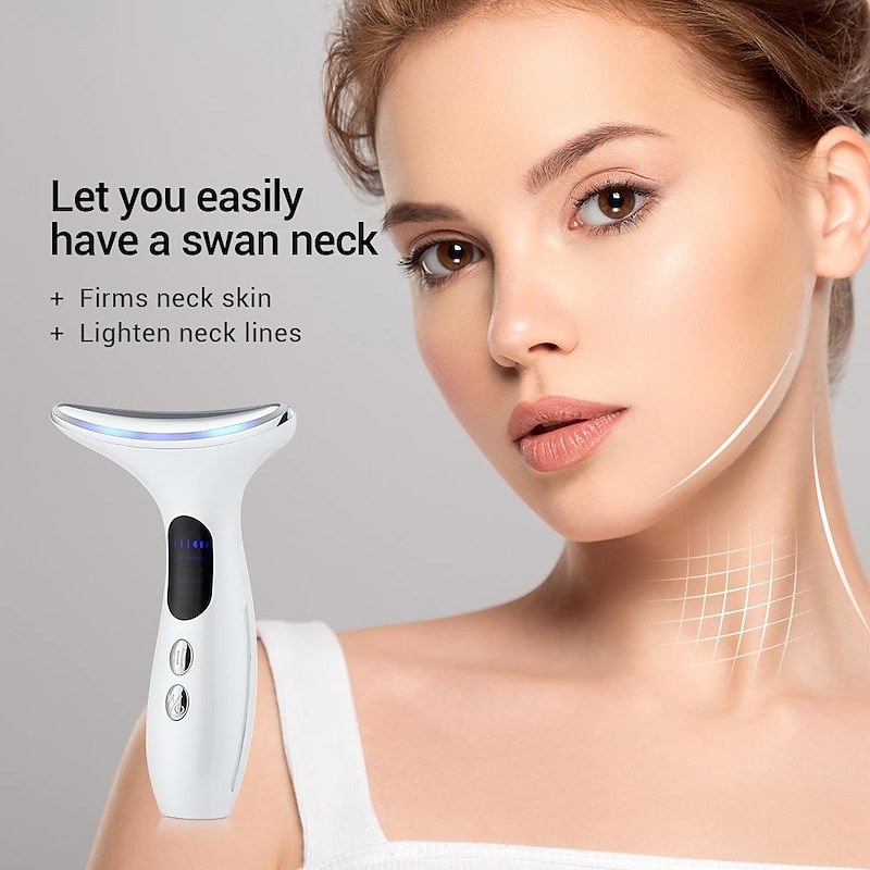 Firming Wrinkle Removal Device for Neck Face Facial and Neck Massage Kit Double Chin Reducer Vibration Massager for Skin CareImprove Firm Tightening and Smooth2