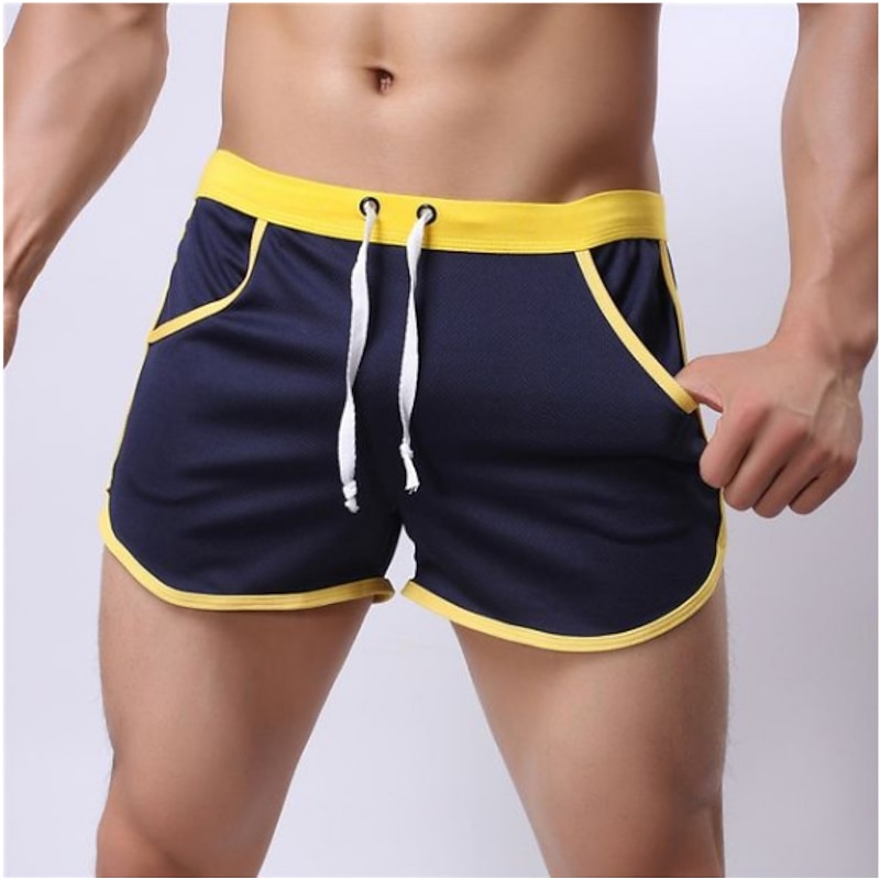 Men's Athletic Shorts Running Shorts Gym Shorts Drawstring Elastic Waist Color Block Breathable Quick Dry Outdoor Fitness Gym Sports Casual / Sporty Black White Micro-elastic4