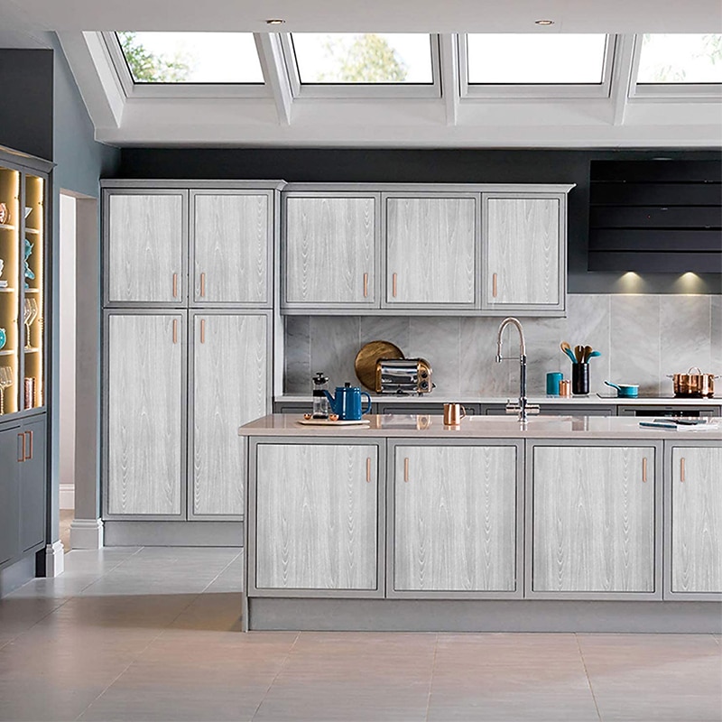 Cool Wallpapers Grey Wallpaper wood grain stickers moisture proof bedroom wardrobe table wooden door stickers old furniture renovation stickers imitation self-adhesive roll 17.72*74.78inches3