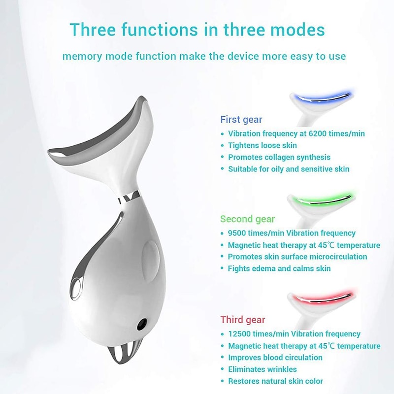 LED Photon Therapy Face Neck Lifting Massager Anti-aging Skin Tighten Reduce Double Chin Anti-Wrinkle Device2