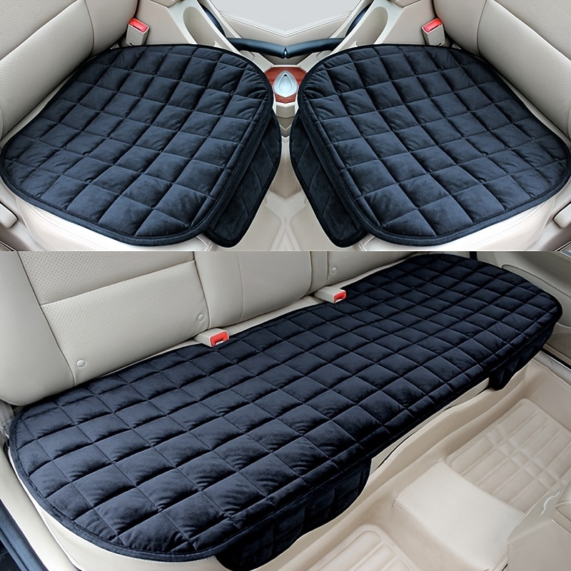 Plush Plaid Thicken Warm Car Seat Cushion Pad Car Seat Protector Car Front Rear Seat Covers For Car SUV Truck Car Accessories