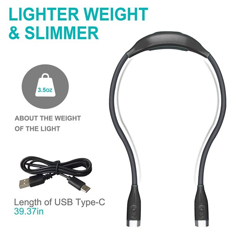 LED Neck Reading Lights Book Lights Flexible Handsfree Hug Reading Lamp Novelty Led Night Light Flashlight3