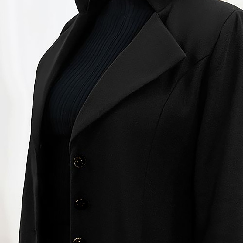 Women's Wool Blend Coat Winter Singel Breasted Lapel Long Pea Coat Fall Over Coat Formal Office Windproof Warm Simple Elegant & Luxurious Basic Jacket Long Sleeve Black4