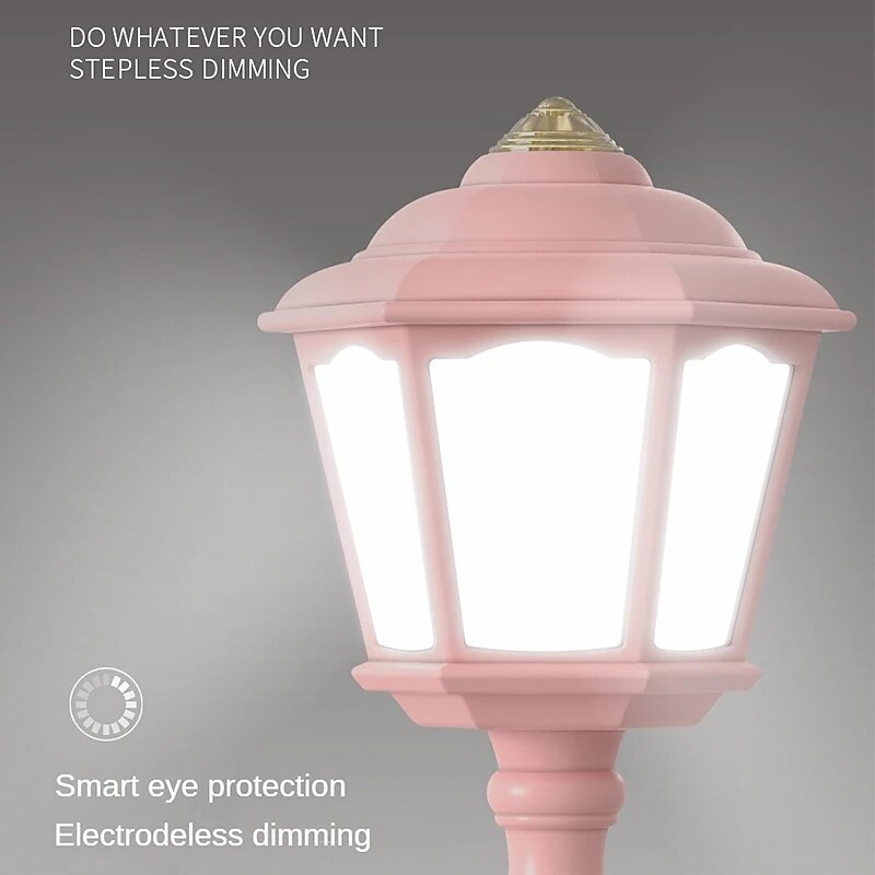 Chargable LED Light Lighthouse Shape Mini Retro Eye-Protection Table Night Lamp Led Desk Lamp For Home Bed Side 3 Color Dimmable3