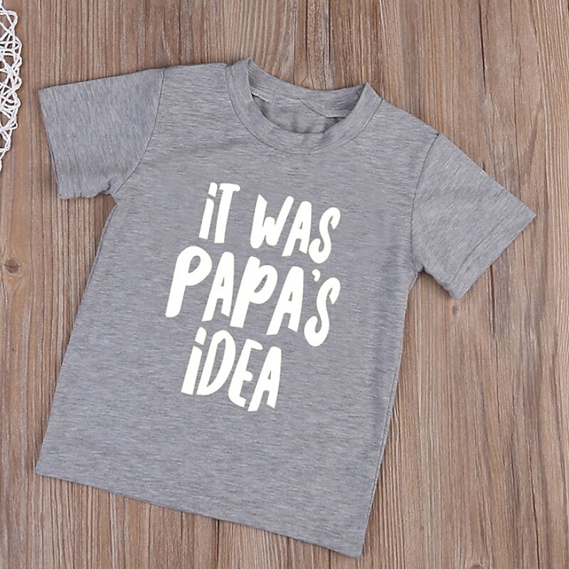 Kids Boys T shirt Tee Letter Short Sleeve Crewneck Cotton Children Top Casual Fashion Daily Summer White style 2 4-13 Years4