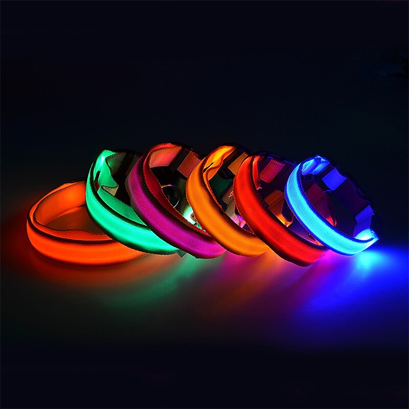 Glowing Dog Collar Adjustable Flashing Luminous Collar Night Anti-Lost Dog Light HarnessFor Small Dog Pet Products4