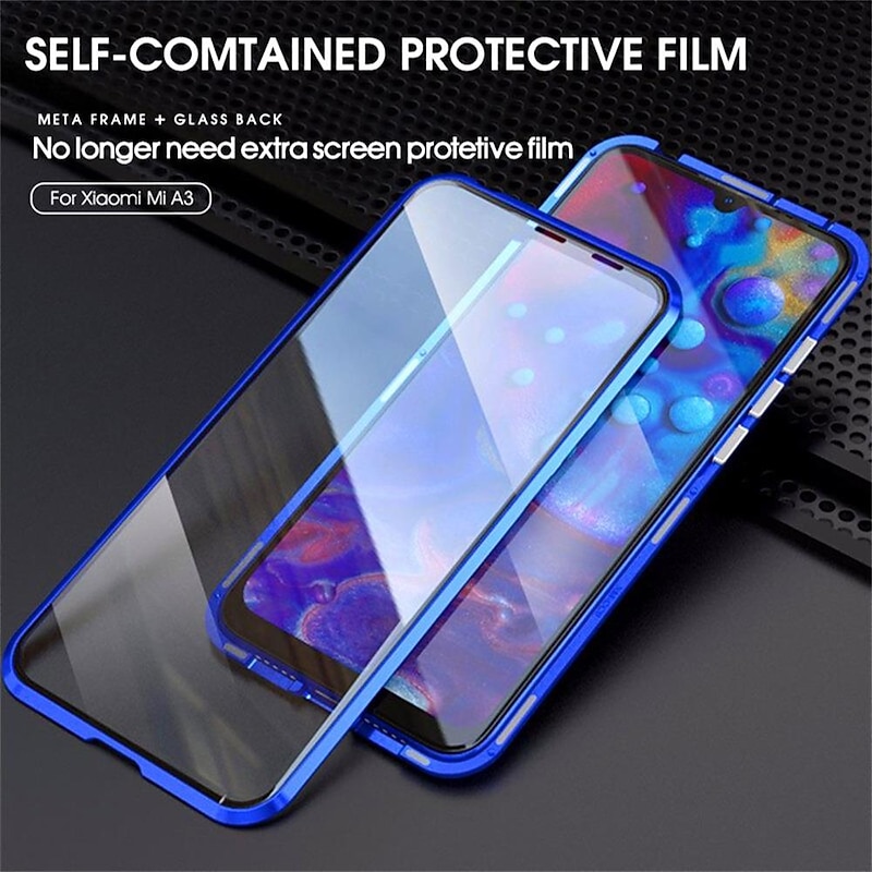 Phone Case For Samsung Galaxy A34 A54 A53 A13 A32 Magnetic Adsorption with Screen Protector Magnetic Full Body Protective Transparent Tempered Glass Metal4