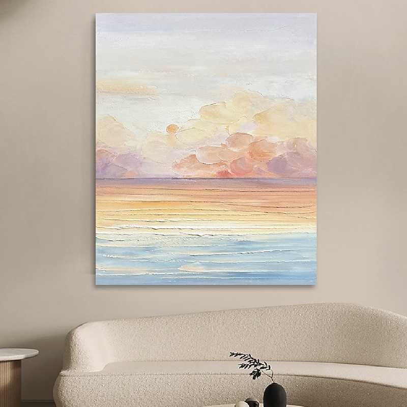 Handmade Hand Painted Oil Painting Wall Modern Abstract Ocean Landscape Painting Art Canvas Painting Home Decoration Decor Rolled Canvas2