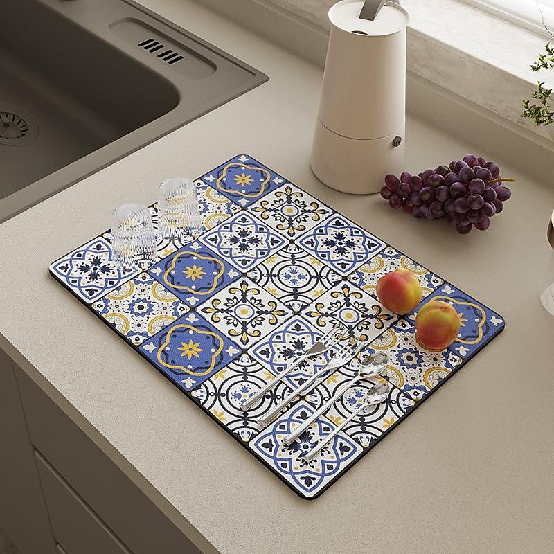Drying Mat For Kitchen Counter Coffee Patterntableware Drying Mat Table Insulation Mat Protect Countertops And Tableware Bowl And Chopsticks Drying Mat Absorbent Dishes Drainer Mats3
