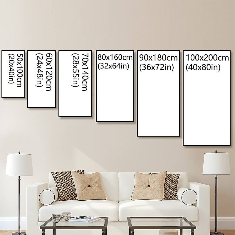 Oil Painting Hand Painted Vertical Abstract People Modern Rolled Canvas (No Frame)2