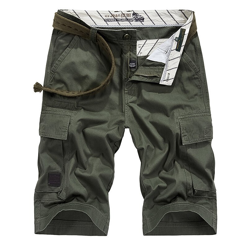 Men's Cargo Shorts Shorts Multi Pocket Plain Comfort Breathable Outdoor Daily Going out Fashion Streetwear ArmyGreen Green4