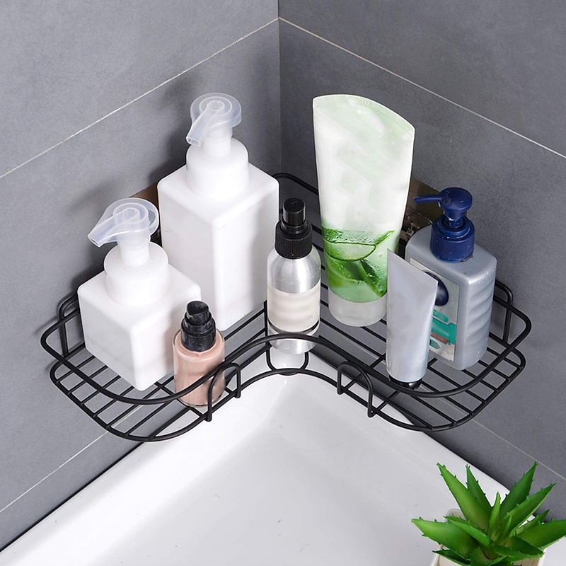 Shower Caddy Bathroom Shelf Bathroom Kitchen No Punching Triangle Storage Rack, Bathroom Accessories2