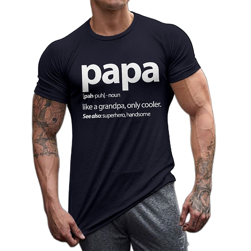 Men's Funny Papa Definition Graphic T-Shirt | Like A Grandpa, Only Cooler, Superhero & Handsome2