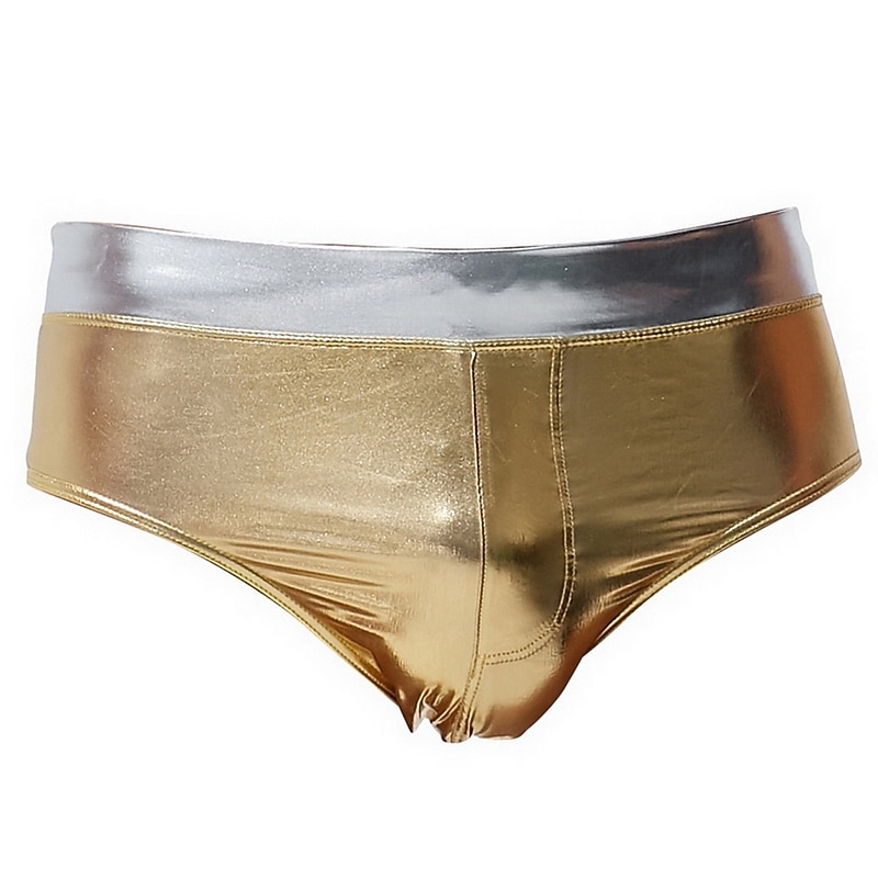 Men's Swimwear Swim Shorts Swim Briefs Drawstring Plain Breathable Soft Outdoor Casual Daily Hawaiian Stylish Silver Gold Micro-elastic4