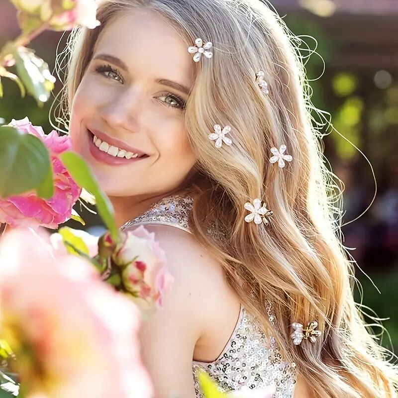 10pcs Mini Faux Pearl Claw Clip Vintage Hair Clips With Daisy Flower Sweet Artificial Bangs Clips Decorative Hair Accessories For Women Girls2