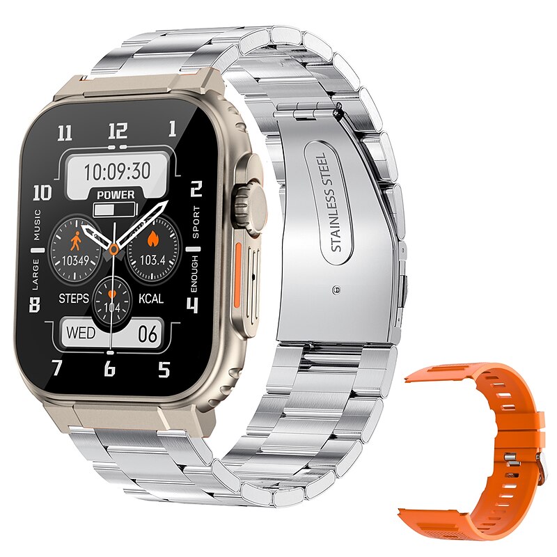 iMosi A70 Smart Watch 1.96 inch Smartwatch Fitness Running Watch Bluetooth Pedometer Call Reminder Activity Tracker Compatible with Android iOS Women Men Hands-Free Calls Waterproof Media Control IP683