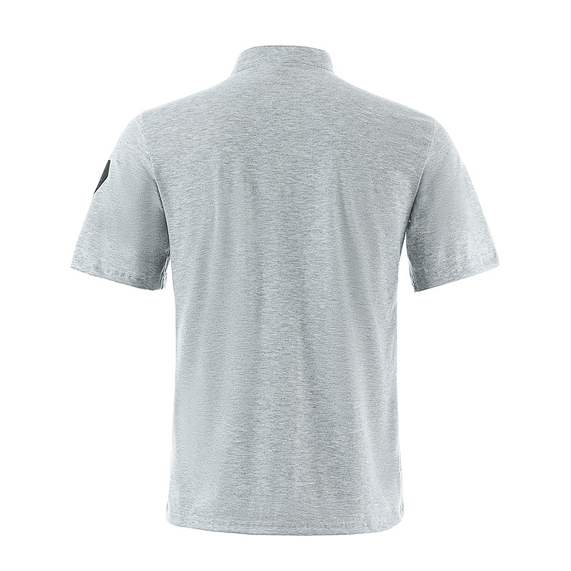 Men's Button T Shirt Henley Shirt Short Sleeves Standing Collar Summer Number Streetwear Stylish Modern Buttons Vacation Casual Daily Black White Light Grey Top Tee for Men3