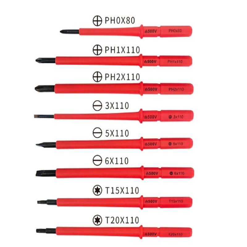 12 Piece VDE Insulated Interchangeable Blade Screwdriver Set in Tool Roll2