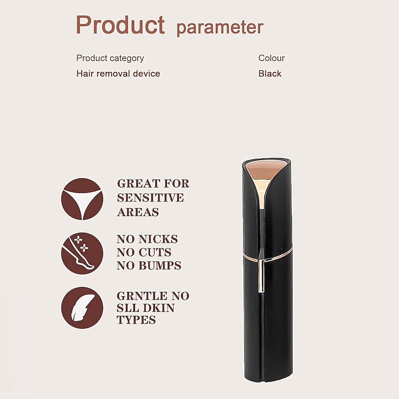 Facial Hair Removal For Women Painless Hair Remover, Waterproof Shaver Razor Hair Remover With LED Light For Face Bikini Peach Fuzz Upper Mustache Lip Chin (Matte Black)2
