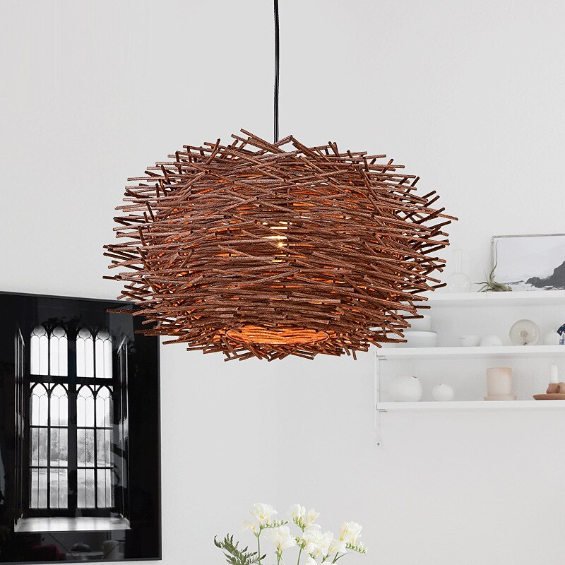 LED Pendnat Light Bamboo Lantern Design Chandelier Retro 30cm Chandelier Ceiling Lighting is Applicable to Living Room Bedroom Restaurant Cafe Bar Restaurant Club2